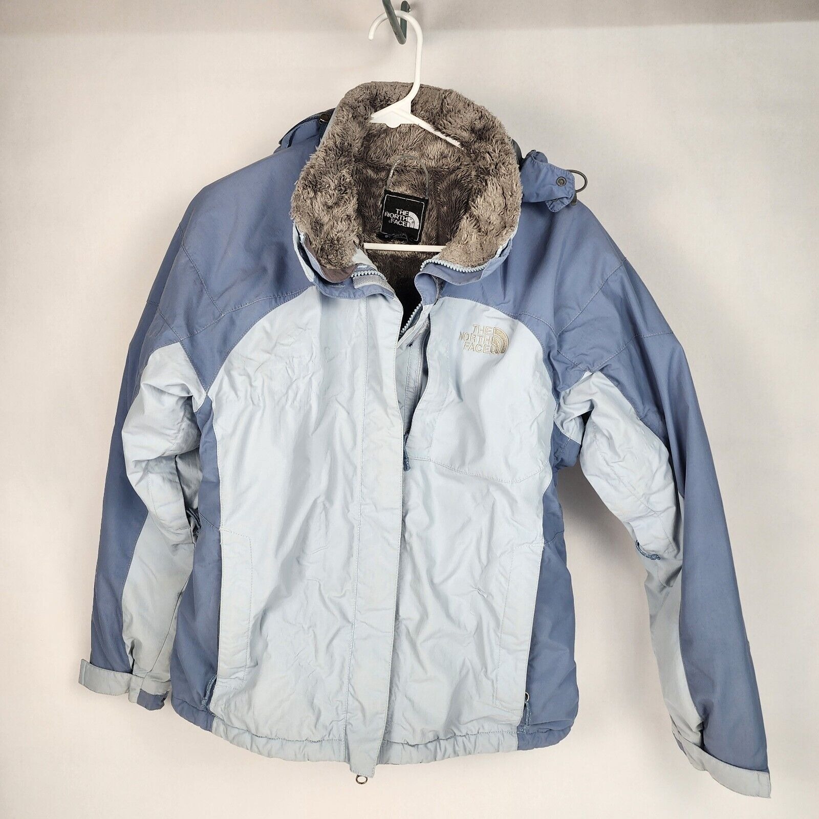 The North Face Hyvent Two Tone Blue Hooded Jacket Women's Size Small